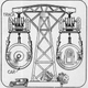 Illustration of Fletcher E. Felts’ suspended railway, scanned from the October 1923 issue of Science and Invention magazine